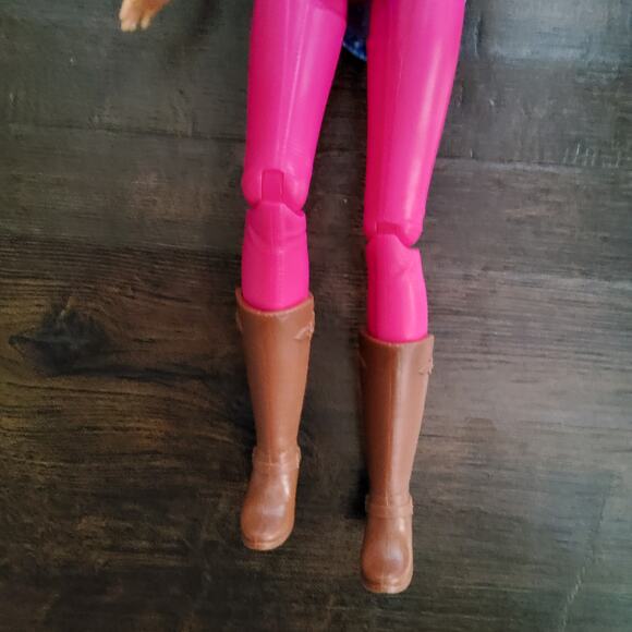 Mattel Barbie Doll Blonde Fashion Doll Riding Outfit with Brown Boots Pink Hat - Picture 8 of 11